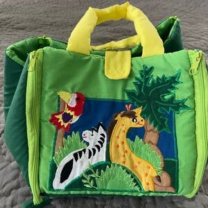SofToys Jungle Animal Toddler Bag Giraffe Alligator Trees Lion Zebra Elephant